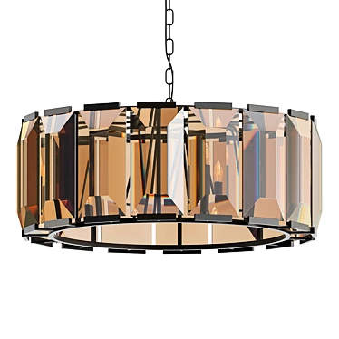 Amber Crystal Round Chandelier 3D model image 1 