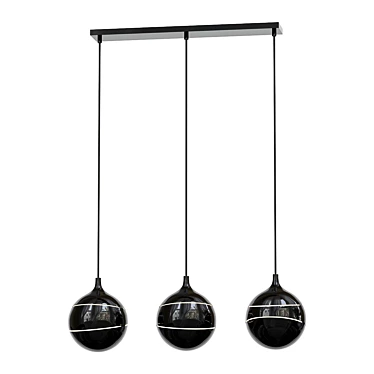 Black Carved Glass Pendant Light 3D model image 1 