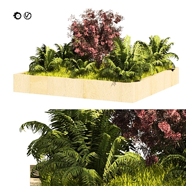 Garden Border Plant Set, Polycharm 3D model image 1 