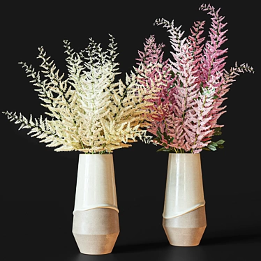 Elegant Astilbe Flower Set Bouquet 3D model image 1 