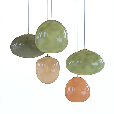 Glossy Green Glass Pendant Light 3D model image 1 