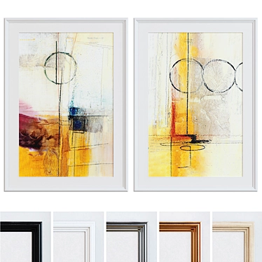 Modern Abstract Picture Frame Set 3D model image 1 