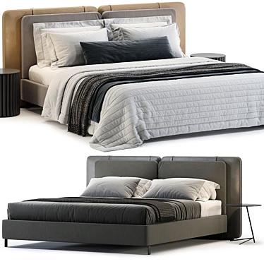 Modern Bed Model with Options 3D model image 1 