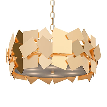 Elegant Gold Plate Chandelier 4 3D model image 1 