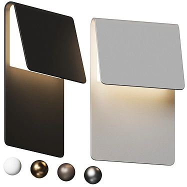 Sleek Geometric LED Wall Sconce 3D model image 1 