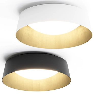 Sleek LED Flush Mount Lamp 3D model image 1 