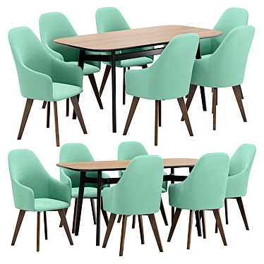 Modern Dining Set Dagny & Sinus 3D model image 1 