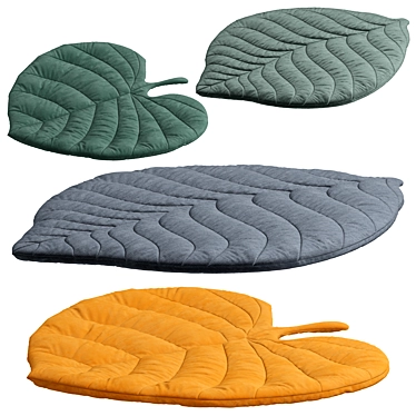 Kids Leaf Rug, 4 Colors 3D model image 1 