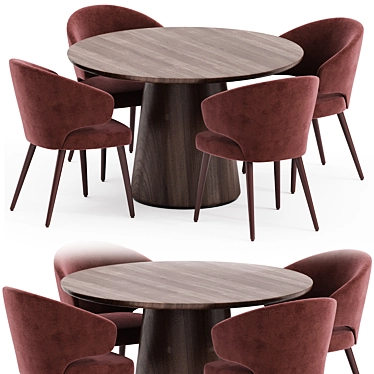 Modern Aston Dining Set Elegant 3D model image 1 