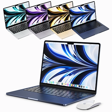 Apple MacBook Air M2 2022 Render-Compatible 3D model image 1 