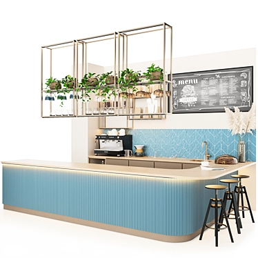 Modern Coffee Shop Setup Kit 3D model image 1 