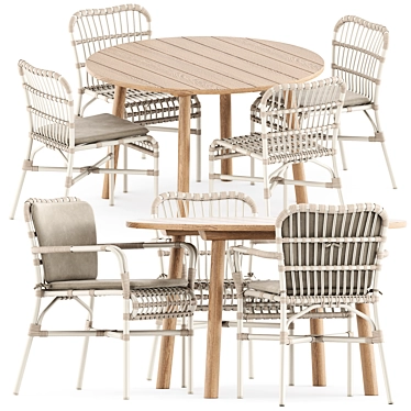  Modern Outdoor Dining Set 3D model image 1 