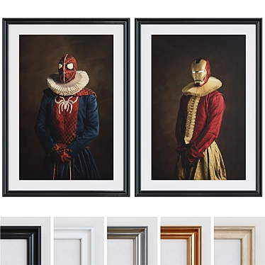 Superhero Portrait Picture Frame Set 3D model image 1 