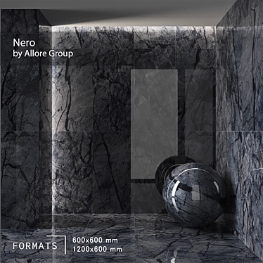 Glossy Dark Nero Tile Collection 3D model image 1 