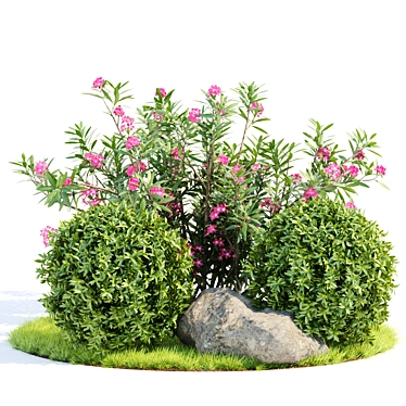  Premium Laurel Hedging Bushes 3D Model 3D model image 1 