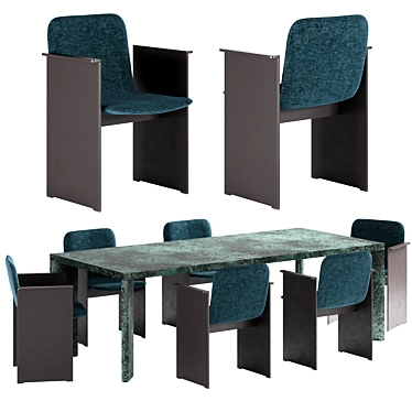 Modern Flutz Chair & Table 3D model image 1 