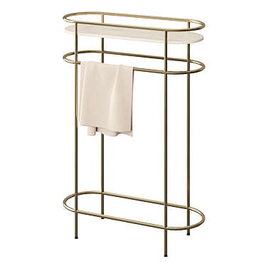 Sleek Mango Wood Towel Holder 3D model image 1 