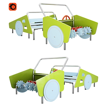 

Description translation:

"The "Car" is a modular assembly-disassembly design consisting of body parts with wheels and handles, frame, rotating steering wheel, 3D model image 1 