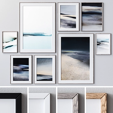 Wooden Frame Wall Art Collection 3D model image 1 