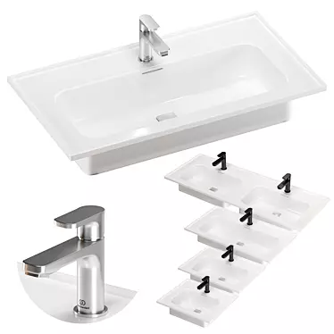 Modern Strada II Washbasin Set 3D model image 1 