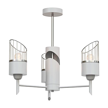 Modern Industrial Chandelier Fixture 3D model image 1 