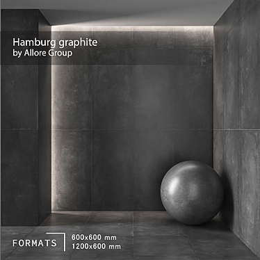 Graphite Concrete Floor Tile 3D model image 1 