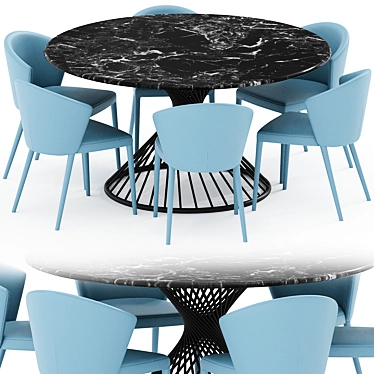 Modern Elegant Dining Table Chair 3D model image 1 