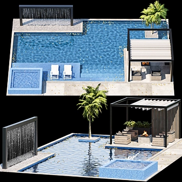 Luxury Pool Model for Projects 3D model image 1 