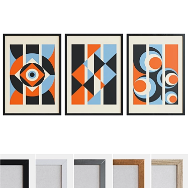 Modern Abstract Picture Frame Set 3D model image 1 