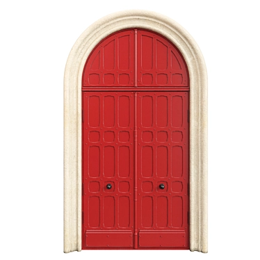 Classic Tempera Door 3D Model 3D model image 1 