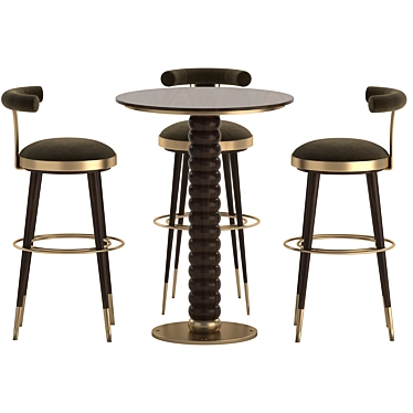 Modern Bar Set Furniture Design 3D model image 1 