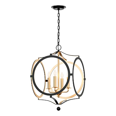 Elegant Odelle Chandelier in Black 3D model image 1 