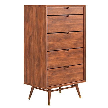 Moderno Walnut Dresser Cabinet 3D model image 1 