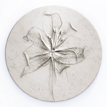 Modern Flower Plaster Relief Panel 3D model image 1 