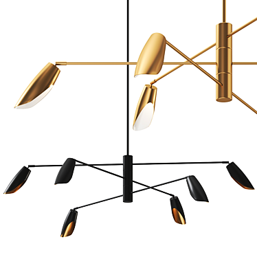 Modern 3 Tier LED Chandelier 3D model image 1 