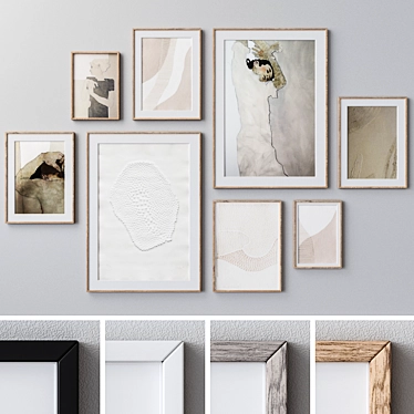 Wall Art Set with Frames 3D model image 1 