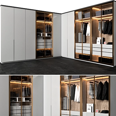 Decorative Elements Wardrobe Set 3D model image 1 