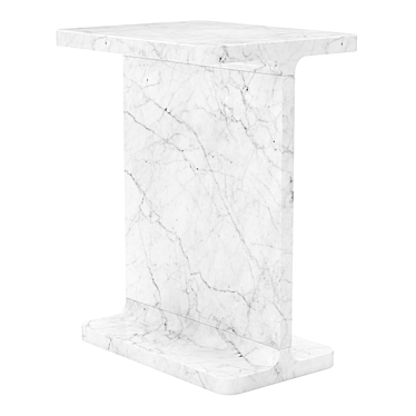 Modern Marble I-Beam Side Tables 3D model image 1 