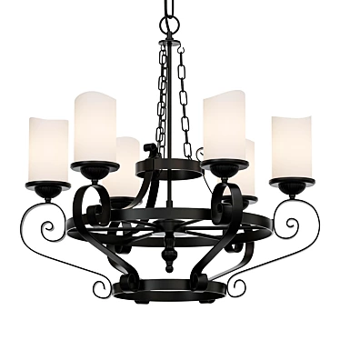 Rustic Antique Marble Candles Chandelier 3D model image 1 