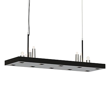 Contemporary Black Pendant Lighting Duo 3D model image 1 