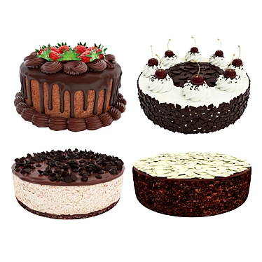 Decadent Chocolate Cake Collection 3D model image 1 