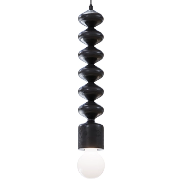 Beaded Black Pendant Lamp 3D model image 1 