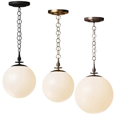 Modern Globe Pendant Light Fixture 3D model image 1 