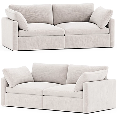 Sleek Hackney 2-Seater Sofa 3D model image 1 