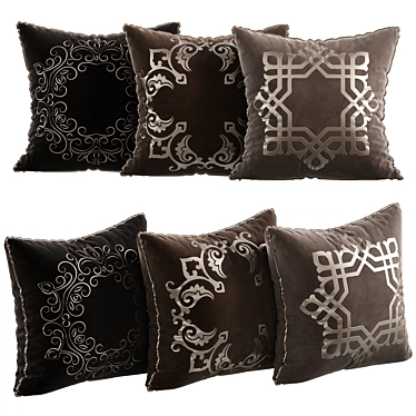 Elegant Decorative Pillows Set 3D model image 1 