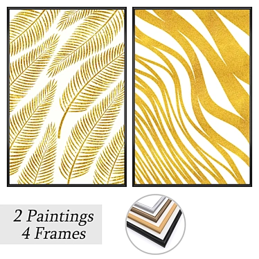 Artwork Set with Multiple Frames 3D model image 1 