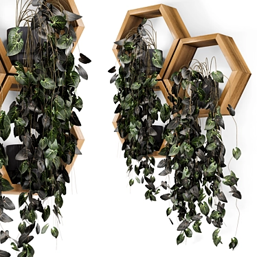 Bespoke Indoor Hanging Plants Ensemble 3D model image 1 