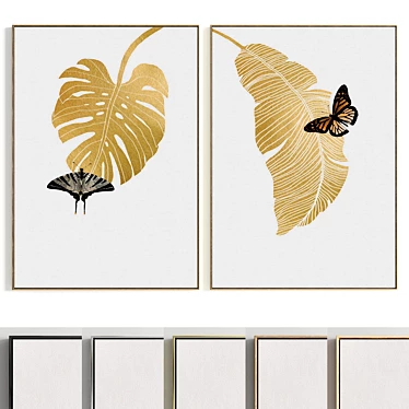 Duo Frame Set Interior Paintings 3D model image 1 