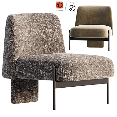 Modern Fabric Easy Chair MisuraEmme 3D model image 1 