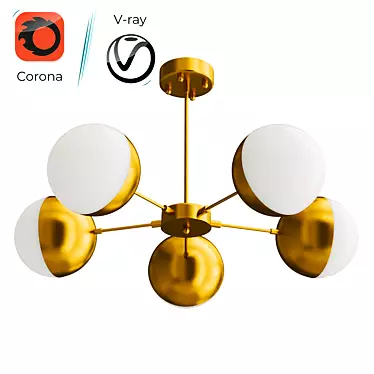 Modern Design Ball Lamp Fixture 3D model image 1 